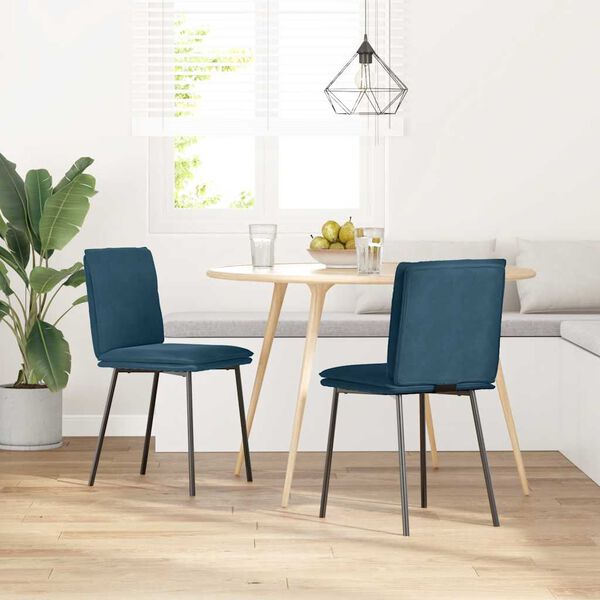 vidaXL Sillas de comedor 2 unidades terciopelo azul
