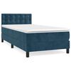vidaXL Cama box spring con colch&oacute;n terciopelo azul oscuro 90x190 cm