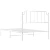 vidaXL Estructura cama sin colch&oacute;n con cabecero metal blanco 107x203cm