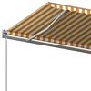 vidaXL Toldo retr&aacute;ctil autom&aacute;tico con postes amarillo y blanco 6x3 m