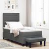 vidaXL Cama tipo Box Spring con colch&oacute;n Gris oscuro 100 x 200 cm tela