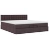 vidaXL Estructura cama otomana colchones tela marr&oacute;n oscuro 200x200cm