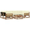 vidaXL Conjunto de sof&aacute;s de exterior 7 uds. Natural y Crema