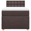 vidaXL Cama box spring con colch&oacute;n tela marr&oacute;n oscuro 100x200 cm