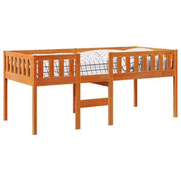 vidaXL Cama de ni&ntilde;os sin colch&oacute;n madera maciza pino marr&oacute;n 80x200 cm