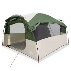 vidaXL Tienda de campa&ntilde;a familiar t&uacute;nel 6 personas impermeable verde