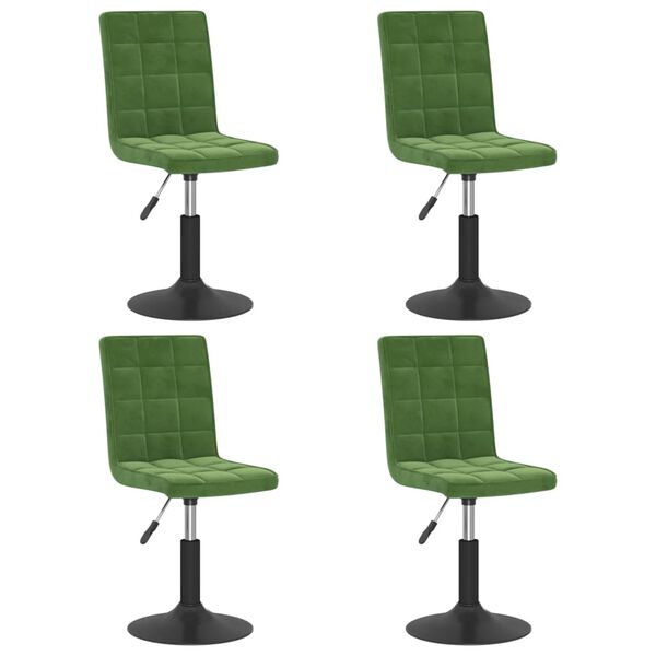 vidaXL Sillas de comedor giratorias 4 unidades terciopelo verde oscuro