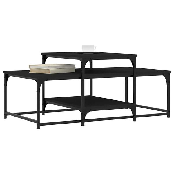 vidaXL Mesa de centro madera de ingenier&iacute;a negro 102x60x45 cm