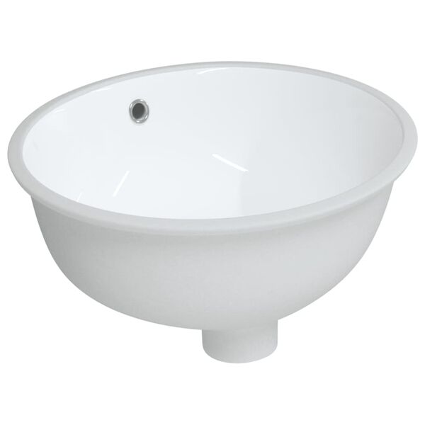 vidaXL Lavabo de ba&ntilde;o ovalado cer&aacute;mica blanco 38,5x33,5x19 cm