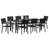 vidaXL Conjunto de Comedor de Jard&iacute;n 9 pcs Negro