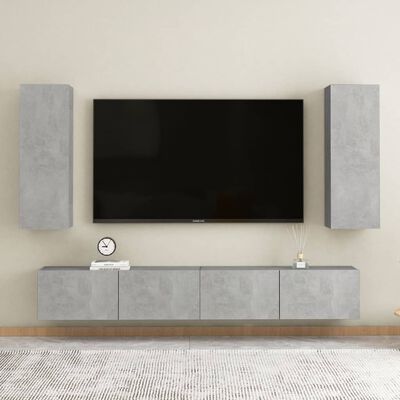 vidaXL Mueble para TV madera contrachapada gris hormigón 30,5x30x90 cm