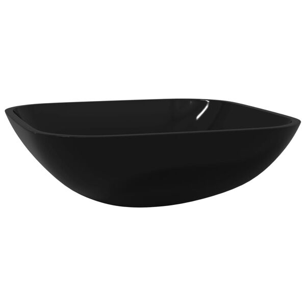 vidaXL Lavabo de vidrio negro 42x42x14 cm