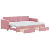 vidaXL Sof&aacute; cama nido con cajones terciopelo rosa 80x200 cm