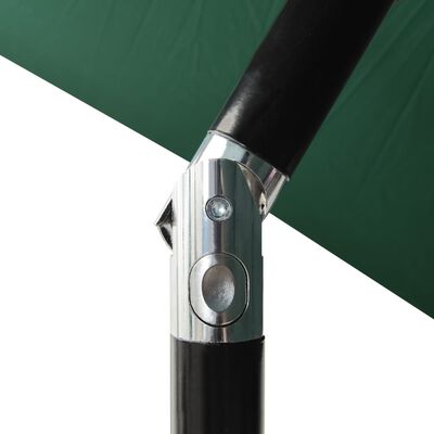 vidaXL Sombrilla de 3 niveles con poste de aluminio verde 2 m