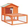 vidaXL Conejera jaula de animales con patio exterior madera