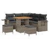 vidaXL Conjunto de sof&aacute; de jard&iacute;n con coj&iacute;n 8 pcs Gris rat&aacute;n sint&eacute;tico
