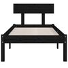 vidaXL Estructura de cama sin colch&oacute;n madera maciza negro 90x200 cm