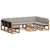 vidaXL Conjunto de sof&aacute;s de exterior 10 pcs Gris Natural y Claro