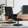 vidaXL Sill&oacute;n reclinable con reposapi&eacute;s tela negro