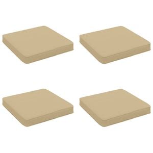 vidaXL Cojines de Asiento de 4 Piezas VUGHT 4 pcs 100% Poli&eacute;ster Beige