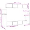 vidaXL Conjunto de mueble de TV 8 pcs Roble Negro Madera de ingenier&iacute;a