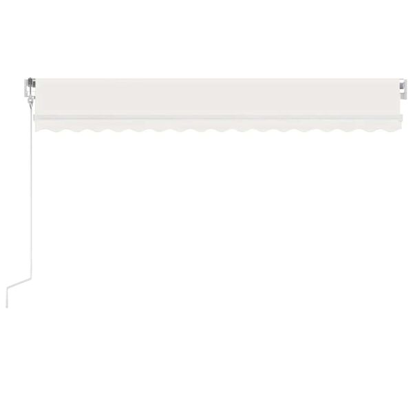 vidaXL Toldo autom&aacute;tico con LED sensor de viento crema 400x300 cm