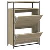 vidaXL Zapatero de madera de ingenier&iacute;a roble Sonoma 75x34x112 cm