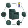 vidaXL Sillón de masaje reclinable de tela verde oscuro