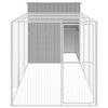 vidaXL Gallinero con corral acero galvanizado gris claro 165x455x181cm