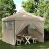 vidaXL Tienda de fiesta plegable Pop-Up con 4 paredes laterales taupe
