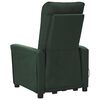 vidaXL Sillón de masaje elevable tela verde oscuro
