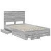 vidaXL Estructura de cama con cabecera Gris Sonoma 120 x 200 cm