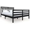 vidaXL Estructura de cama de madera maciza negro 150x200 cm