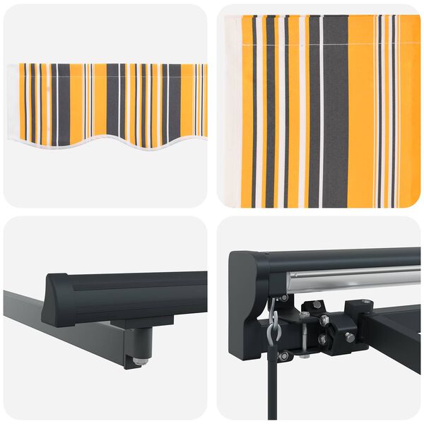 vidaXL Toldo Retr&aacute;ctil Amarillo y Gris 400 x 300 cm Poli&eacute;ster y metal