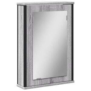 vidaXL Armario con espejo de ba&ntilde;o madera gris Sonoma 42x12x60 cm