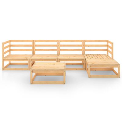 vidaXL Juego de muebles de jardín 6 piezas madera maciza de pino