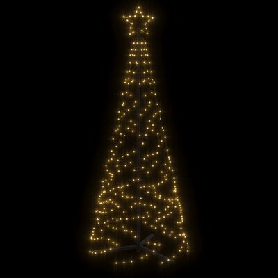 vidaXL Árbol de Navidad cónico 200 LED blanco cálido 70x180 cm