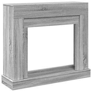 vidaXL Borde de chimenea madera ingenier&iacute;a gris Sonoma 100x30x87,5 cm