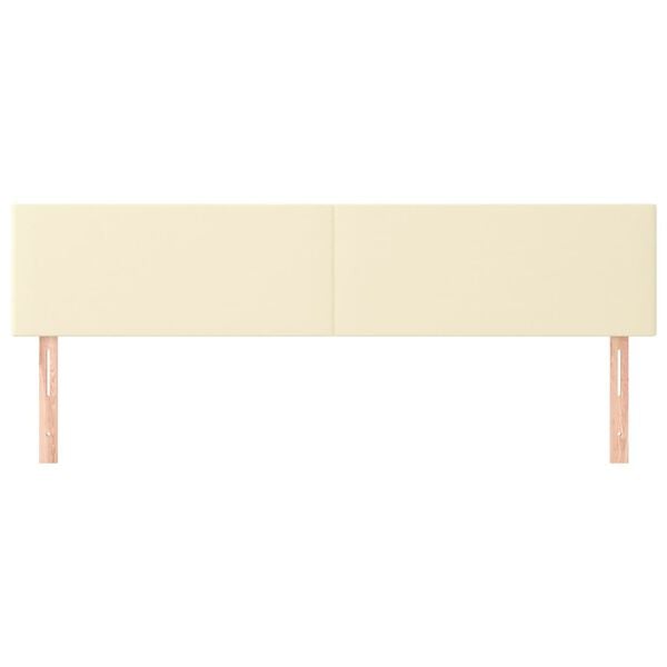 vidaXL Cabeceros cuero sint&eacute;tico Crema 180x5x78/88 cm