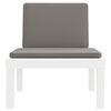 vidaXL Tumbona con cojines PP blanco