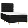 vidaXL Cama box spring con colch&oacute;n tela negro 120x190 cm
