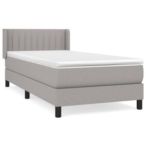 vidaXL Cama box spring con colch&oacute;n tela gris claro 80x200 cm