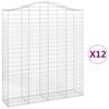 vidaXL Cestas de gaviones 12 uds forma de arco hierro 200x50x220/240cm