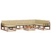 vidaXL Conjunto de sof&aacute;s de exterior con coj&iacute;n 9 pcs Natural y Beige