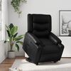 vidaXL Sill&oacute;n reclinable elevable cuero artificial negro