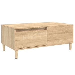 vidaXL Mesa de centro madera contrachapada roble Sonoma 90x50x36,5 cm
