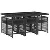 vidaXL Set de comedor de jard&iacute;n 7 pzas y cojines rat&aacute;n sint&eacute;tico negro