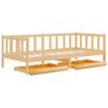 vidaXL Sofá cama con cajones madera de pino maciza 90x200 cm