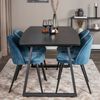 Venture Home Sillas de comedor 2 uds Velvet terciopelo negro y azul