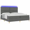 vidaXL Cama tipo Box Spring con colchón Gris oscuro 200 x 200 cm tela